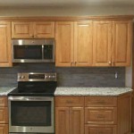 freshly remodeled apartment kitchen cabinets