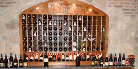 wine rack in wine cellar